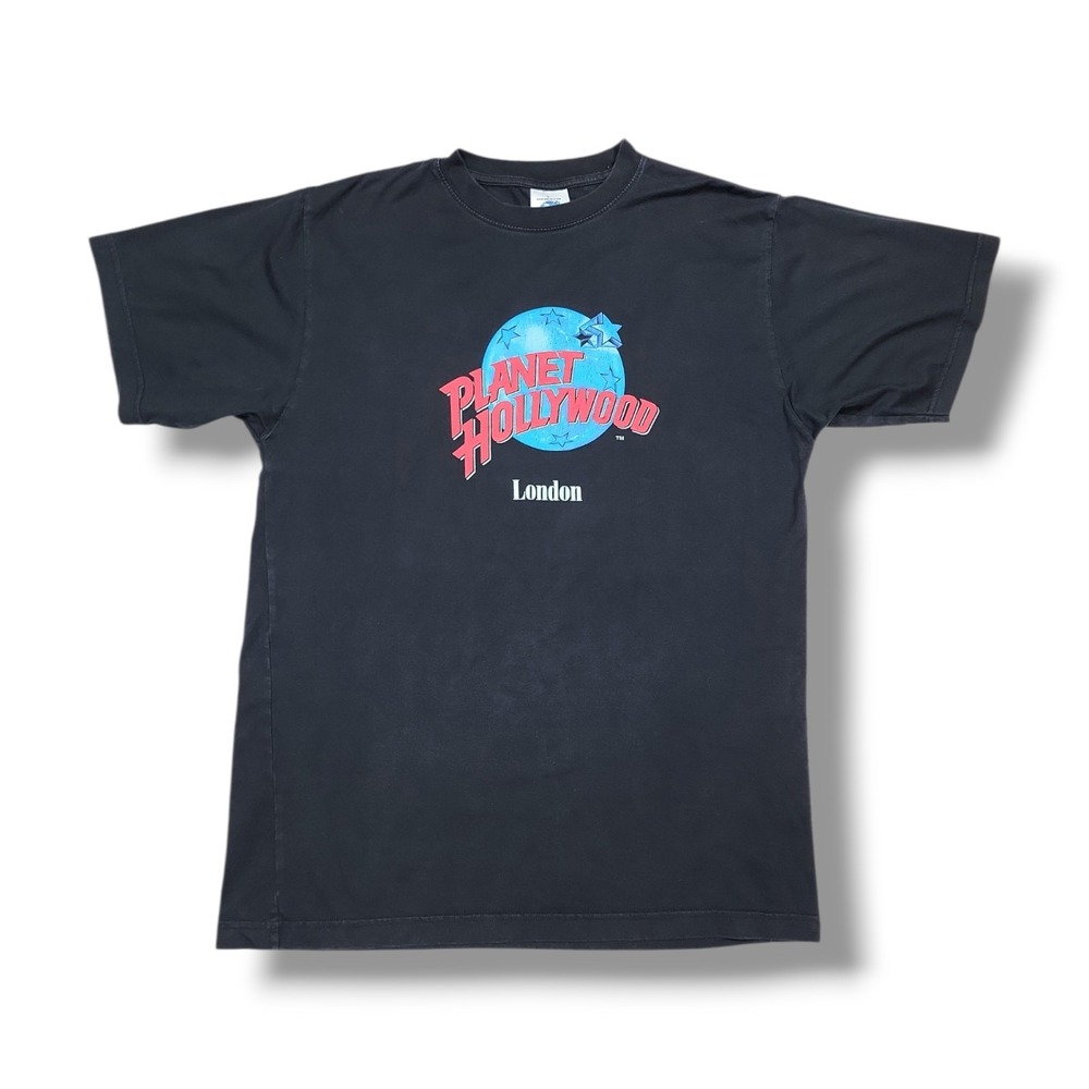 Vintage Planet Hollywood London Graphic Black T-Shirt‎ Men's L